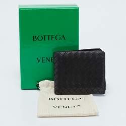 Bottega Veneta Dark Brown  Intrecciato Leather Bifold Wallet