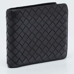 Bottega Veneta Dark Brown  Intrecciato Leather Bifold Wallet