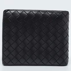Bottega Veneta Dark Brown  Intrecciato Leather Bifold Wallet
