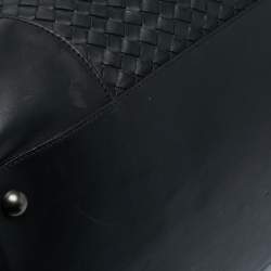 Pre Owned Bottega Veneta Black Intrecciato Leather Duffel Bag