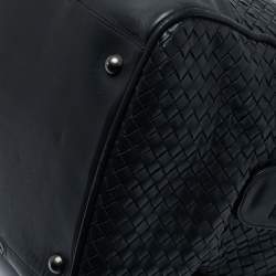 Pre Owned Bottega Veneta Black Intrecciato Leather Duffel Bag