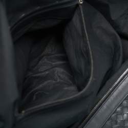 Pre Owned Bottega Veneta Black Intrecciato Leather Duffel Bag