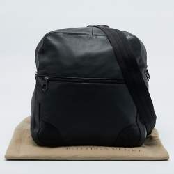 Bottega Veneta Dark Grey Leather and Ostrich Messenger Bag