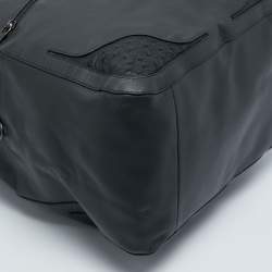 Bottega Veneta Dark Grey Leather and Ostrich Messenger Bag