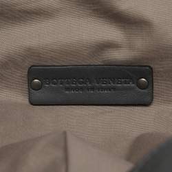 Bottega Veneta Dark Grey Leather and Ostrich Messenger Bag