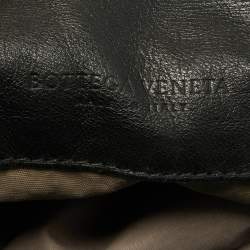 Bottega Veneta Black Intrecciato Leather Flap Messenger Bag