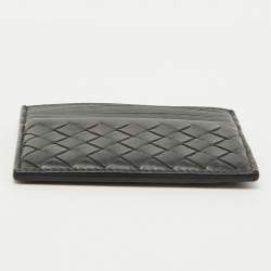 Bottega Veneta Dark Grey Intrecciato Leather Card Case