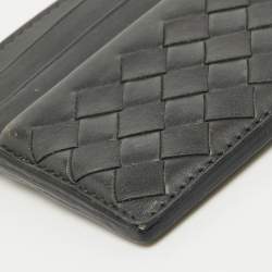 Bottega Veneta Dark Grey Intrecciato Leather Card Case