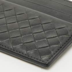 Bottega Veneta Dark Grey Intrecciato Leather Card Case