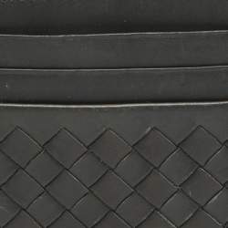 Bottega Veneta Dark Grey Intrecciato Leather Card Case