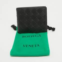 Bottega Veneta Black Intrecciato Leather Bifold Wallet