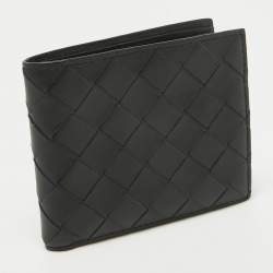 Bottega Veneta Black Intrecciato Leather Bifold Wallet