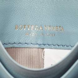 Bottega Veneta Light Blue Intrecciato Leather Card Holder