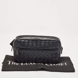 Bottega Veneta Dark Blue Intrecciato Leather Belt Bag