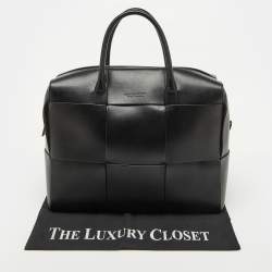 Bottega Veneta Black Intrecciato Leather Arco Briefcase