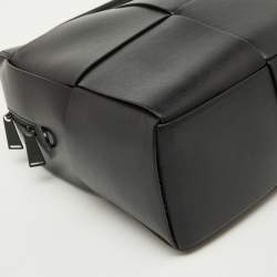 Bottega Veneta Black Intrecciato Leather Arco Briefcase