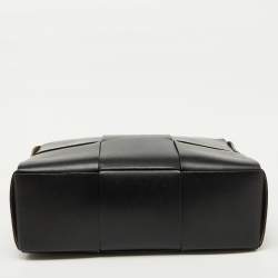 Bottega Veneta Black Intrecciato Leather Arco Briefcase