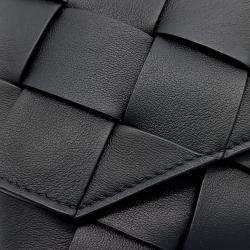 Bottega Veneta Black Leather Diago Crossbody Bag