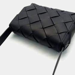 Bottega Veneta Black Leather Diago Crossbody Bag
