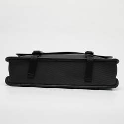 Bottega Veneta Black/Grey Intrecciato Leather and Nylon Messenger Bag