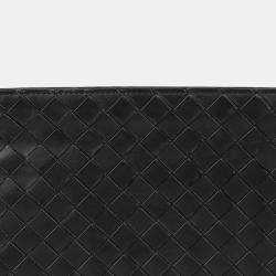 Bottega Veneta  Intrecciato Leather Half Zipper Pouch