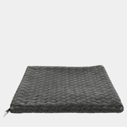 Bottega Veneta  Intrecciato Leather Half Zipper Pouch