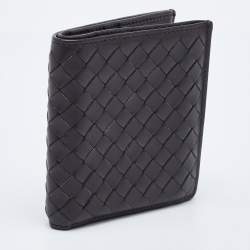Bottega Veneta Dark Brown Intrecciato Leather Bifold Wallet