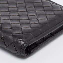 Bottega Veneta Dark Brown Intrecciato Leather Bifold Wallet