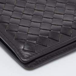 Bottega Veneta Dark Brown Intrecciato Leather Bifold Wallet