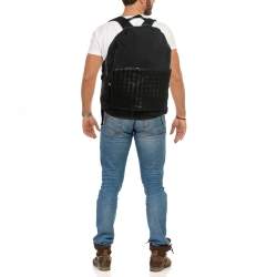 Bottega Veneta Black Intrecciato Leather and Nylon Foldable Backpack