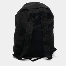 Bottega Veneta Black Intrecciato Leather and Nylon Foldable Backpack