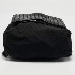 Bottega Veneta Black Intrecciato Leather and Nylon Foldable Backpack