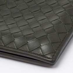 Bottega Veneta Olive Green Intrecciato Leather Bifold Wallet