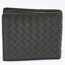 Bottega Veneta Olive Green Intrecciato Leather Bifold Wallet