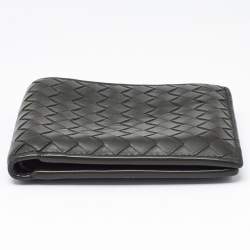 Bottega Veneta Olive Green Intrecciato Leather Bifold Wallet