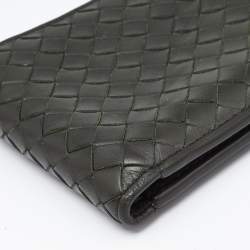 Bottega Veneta Olive Green Intrecciato Leather Bifold Wallet