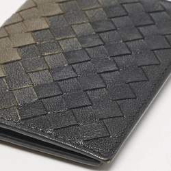 Bottega Veneta Ombre Black Intrecciato Leather Bifold Wallet