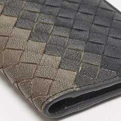 Bottega Veneta Ombre Black Intrecciato Leather Bifold Wallet