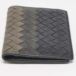 Bottega Veneta Ombre Black Intrecciato Leather Bifold Wallet