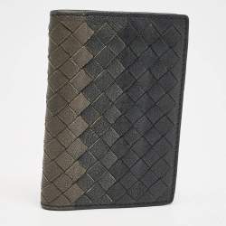 Bottega Veneta Ombre Black Intrecciato Leather Bifold Wallet