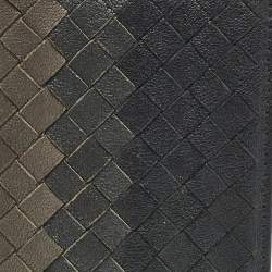 Bottega Veneta Ombre Black Intrecciato Leather Bifold Wallet