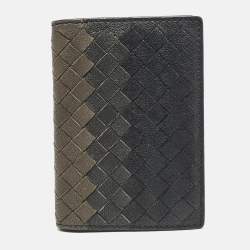 Bottega Veneta Ombre Black Intrecciato Leather Bifold Wallet