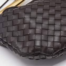 Pre Owned Bottega Veneta Choco Brown Intrecciato Leather Medium Sardine Hobo