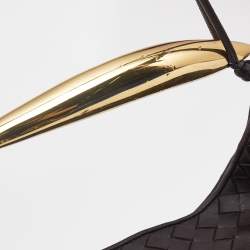 Pre Owned Bottega Veneta Choco Brown Intrecciato Leather Medium Sardine Hobo