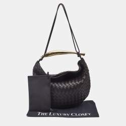 Pre Owned Bottega Veneta Choco Brown Intrecciato Leather Medium Sardine Hobo