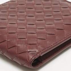 Bottega Veneta Burgundy Intrecciato Leather Bifold Wallet