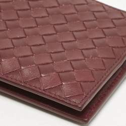 Bottega Veneta Burgundy Intrecciato Leather Bifold Wallet