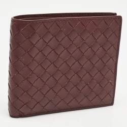 Bottega Veneta Burgundy Intrecciato Leather Bifold Wallet