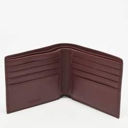 Bottega Veneta Burgundy Intrecciato Leather Bifold Wallet