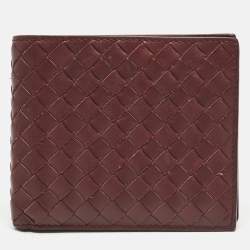 Bottega Veneta Burgundy Intrecciato Leather Bifold Wallet